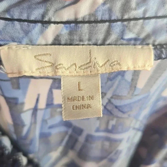 Blue and White Strapless Maxi summer Dress - Picture 8 of 8